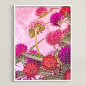 "Bright Good Morning" - Art Print in Soft Pink by Kate Dailey - Framed
