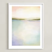 "Coral Bay" - Art Print in Coral Pink by AlisonJerry - Framed