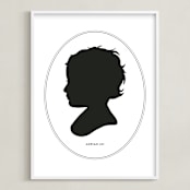 "Cameo Silhouette: Custom Print" - Custom Print in Black by Minted - Framed
