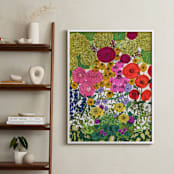"Flower Hour" - Art Print in Garden Green by Janie Allen - In a Room