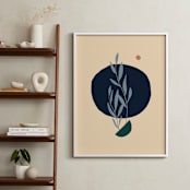 "Misha" - Art Print in Cream Navy by Alex Roda - In a Room