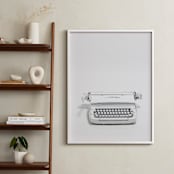 "The Typewriter" - Art Print in White on white by Cristiane - In a Room