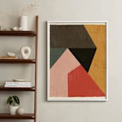 "Geo Abstract" - Art Print in Urban Red by Angel Walker - In a Room