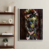 "Shes Blooming" - Art Print in Magical Rose by Theresa Bear - In a Room
