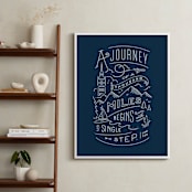 "Journey of a thousand miles" - Art Print in Midnight blue by Jennifer Wick - In a Room
