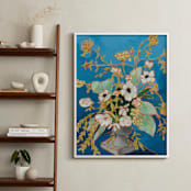 "From a Table in Verona" - Art Print in Cerulean by Jennifer Allevato - In a Room