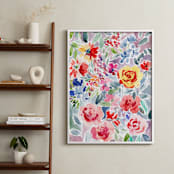 "Watercolor Flowers 2" - Art Print in red tones by Susanna Nousiainen - In a Room