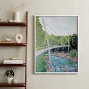 "Falls Park on the Reedy" - Art Print in Spring Green by The Tattered Traveler - In a Room
