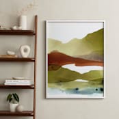 "Earthy Mountain Waves no.2" - Art Print in Khaki Green by Shina Choi - In a Room