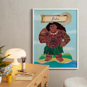 "Maui the Wayfinder from Disney's Moana" - Personalized Art Print in Deep Sea by Lori Wemple - In a Room