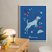"Space Pup" - Personalized Art Print in Celestial by Kristin Mastoras - In a Room