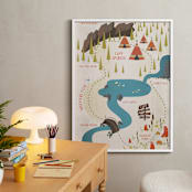 "Adventure Map" - Personalized Art Print in Crimson by Grace Kreinbrink - In a Room