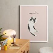 "Feline" - Personalized Art Print in Blush by Vivian Yiwing - In a Room