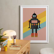 "Retro Robot" - Art Print in Bubblegum by Morgan Kendall - In a Room