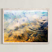 "Life At The Pond - Maryland" - Art Print in Golden Sea Grass by Sonya F Contino - Framed