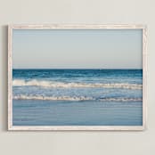 "Blue Horizons" - Art Print in Nautical Teal by Eleanor Black - Framed