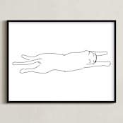 "Sleepy Kitty" - Art Print in White by Tyler Tea - Framed