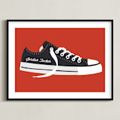"Cool Shoe" - Personalized Art Print in Awesome Red by Katie Zimpel - Framed