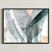 "The Way They Move" - Art Print in sea green by Lauren Packard - Framed