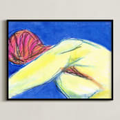 "Figure in the Blues" - Art Print in Cobalt Blue by Miranda Mol - Framed