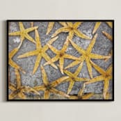 "sea stars" - Art Print in ochre by Julie Hebert - Framed