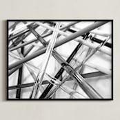 "Mono-Rods" - Art Print in Black and White by Margaret Williams - Framed