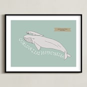 "Deep as the Sea" - Personalized Art Print in Aqua by Annada Hypes - Framed