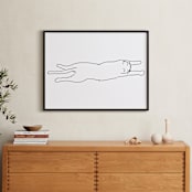 "Sleepy Kitty" - Art Print in White by Tyler Tea - In a Room