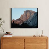 "Half Dome Alpenglow" - Art Print in sunset rose by Sea and Sky - In a Room