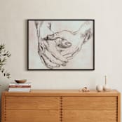 "Gesture - Closed Hands" - Art Print in golden peach by Alaine Ball - In a Room