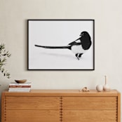 "Magpie" - Art Print in black bird by Leslie Le Coq - In a Room