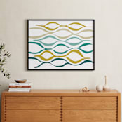"Catch the Wave" - Art Print in Jade Green by Stacy Kron - In a Room