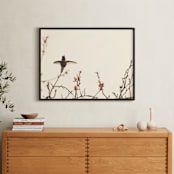 "Landing on Branches." - Art Print in Cream and Rust by Jennifer Alexander - In a Room