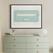 "Vintage Radio" - Personalized Art Print in Robin's Egg by Grace Kreinbrink - In a Room