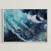 "Oceana" - Art Print in Ocean Blue by Alice Lin - Framed