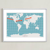 "You are Here" - Personalized Art Print in Ocean by Michelle Roman - Framed