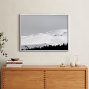 "Fresh Tracks" - Art Print in Winter Black and White by Christina Flowers - In a Room
