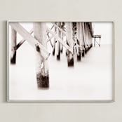 "The Full Length of Waves" - Art Print in Seagull by Matthew Koehnemann - Framed