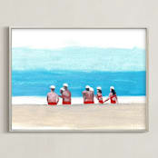 "Lifeguards" - Art Print in swimsuit by Jenny Partrite - Framed