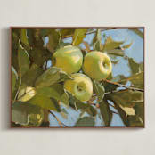 "The Tree Amigos" - Art Print in Green Apple by Rachel Nelson - Framed Canvas