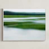 "Lush Glades l" - Art Print in Green Apple by Debra Pruskowski - Framed Canvas