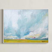 "Savannah Lands" - Art Print in Golden Yellow by Emily Jeffords - Framed Canvas