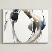 "Surrounding" - Art Print in grey wash by Michelle Lee - Framed Canvas