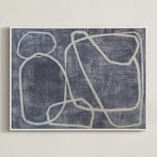 "Squiggles" - Art Print in Blue Grey by Camille Pietrow - Framed Canvas