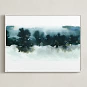 "Night Falling" - Art Print in Lagoon by Lindsay Megahed - Framed Canvas