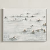 "on the beach" - Art Print in Beige Blue by Lulaloo - Framed Canvas