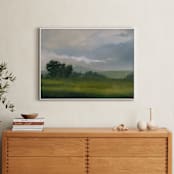 "Broken Clouds" - Art Print in Stormy Green by Stephanie Goos Johnson - In a Room