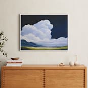 "Porcelain Sky" - Art Print in classic blue by Mya Bessette - In a Room