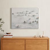 "on the beach" - Art Print in Beige Blue by Lulaloo - In a Room