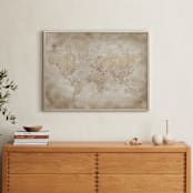 "Vintage sepia world map" - Art Print in Sepia by Rosana Laiz Blursbyai - In a Room